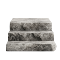 Three stone step block on transparent background png