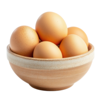 Eggs in a ceramic bowl on transparent background png