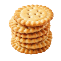 Stack of round crackers on transparent background png