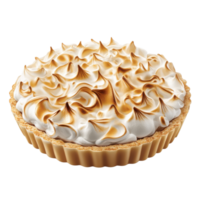A meringue topped tart on transparent background png