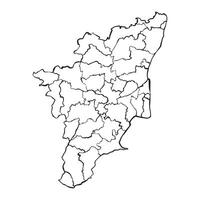 Tamilnadu map outline vector
