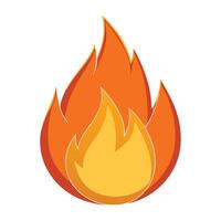 Fire Flame Burning Heat Red fire icon on a white background vector