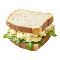 A sandwich with egg and spinach on it png