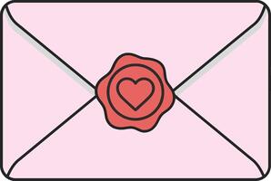 Love letter envelope design with heart seal for romantic occasions and celebrations vector