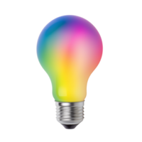 A light bulb with a rainbow colored light png