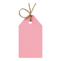 Pink blank price tag with twine png