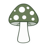 A green mushroom sticker with polka dots png