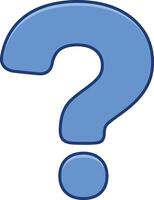 Blue question mark symbol icon for help information and inquiry concept illustration vector