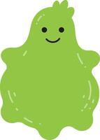 Cute green slime character with smiling face illustration in simple style for kids and fun designs vector