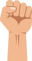Raised fist symbol of strength power and unity in simple flat illustration design vector