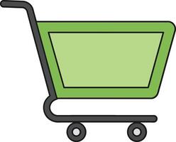 Shopping cart icon green and black simple design for online store and ecommerce use illustration vector