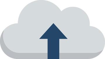 Cloud upload icon with blue arrow pointing upward technology illustration for data transfer concept vector