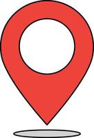 Location pin icon red map marker design for navigation and geolocation applications vector