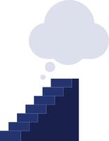 Staircase with thought bubble symbolizing ideas and imagination in abstract concept illustration vector