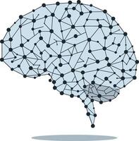 Brain network connections with neural dots and lines illustration for science and technology concepts vector