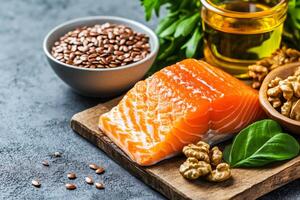 Food rich in omega 3 fatty acids and healthy fats, promoting heart health and overall well being photo