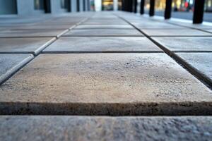 Close up of paving stone surface creating urban pathway photo