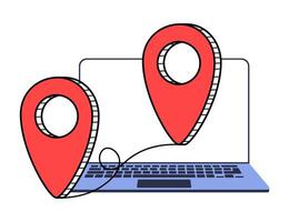 Conecting locations with technology in a digital world today vector