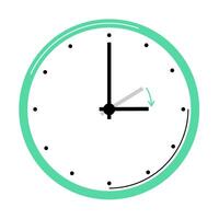 Clock showing twelve hours with distinct hands and vibrant border vector