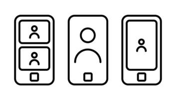 Mobile device interface showcasing user profiles vector