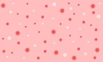 Background pattern of red viruses and white circles vector