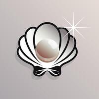 Elegant Pearl in Open Shell with Sparkle vector