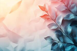 Pastel toned leaves resting on folded paper creating stunning visual contrast photo