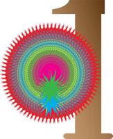 Fullcolor peacock eye design featuring the number 1, ideal for presentations or infographics vector
