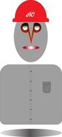 The man in the red helmet is a project worker vector