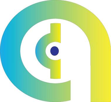 Abstract logo design with gradient and the letters a and i vector