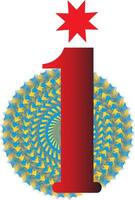Number One with Starburst A Colorful Celebration of Achievement vector