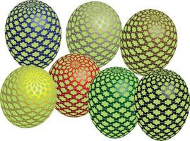 Collection of ornate and colorful easter eggs with geometric patterns vector