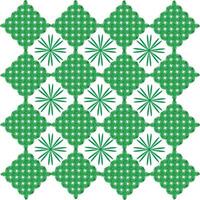 Green Diamond and Starburst Pattern vector