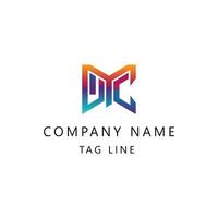 Gradient mc or cm logo template design vector