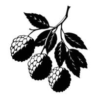 Lychee Cluster Silhouette Design vector