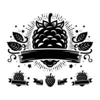 Juicy Summer Raspberry Berries vector
