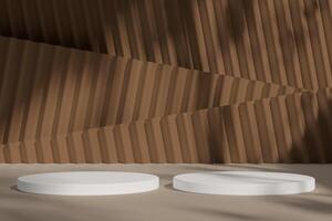 Two minimalist podiums, ideal for showcasing products or events in a sophisticated setting. photo
