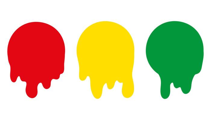 Set of colorful melted circles. Melting geometric shapes in flat style, forming a creative badge collection. Ideal for modern design and unique visuals.