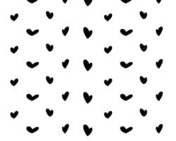 Seamless pattern of black hearts on a transparent background. Monochrome design perfect for packaging, backgrounds vector