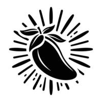 Botanical Fruit Tree with Mango and Pear vector