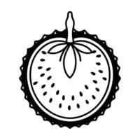 Exotic Lychee with Leaves Black vector