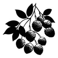 Hand-Drawn Lychee Branch Template vector