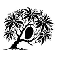 Orchard Style Mango Pear Tree Illustration vector