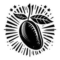 Mango Pear Tree Silhouette for Eco Design vector