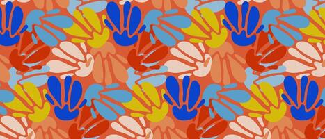 Cute abstract floral seamless pattern with abstract flowers. vector