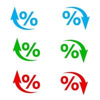 A set of different icons, arrows indicating the growth of indicators up and down. vector