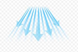 Air dynamics of diverging air flow from household appliances vector