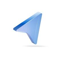 Glass arrow blue direction indicator with shadow vector