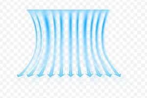 Air dynamics of fresh air flow for household appliances vector