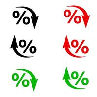 Colored icons, arrows indicating the growth of indicators up and down. vector